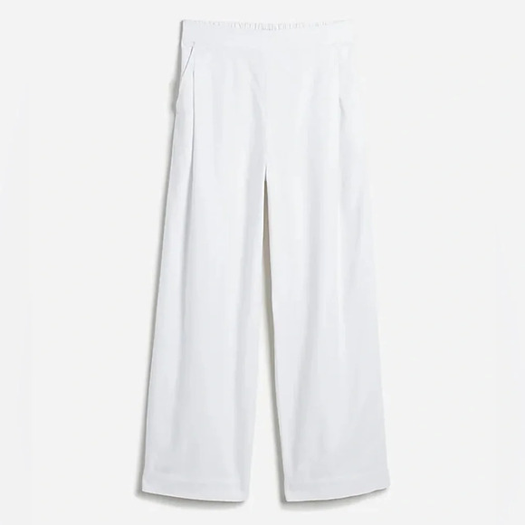 Madewell Linen Blend White Pull-On Straight Crop Pant Size 2 - Picture 6 of 6